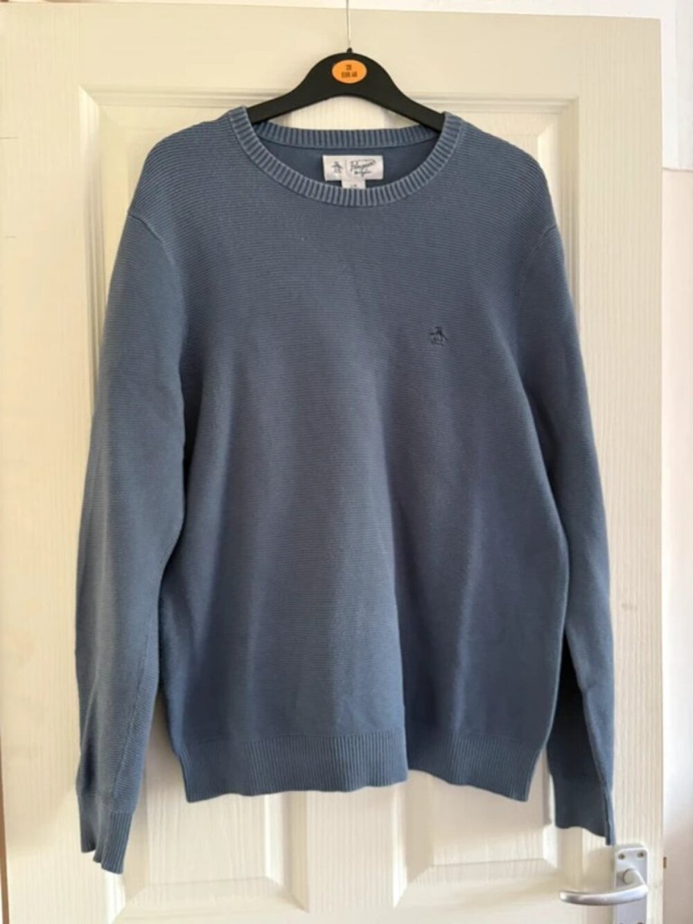 Original Penguin Men's Large Blue Long Sleeve Sweater - Very Good Condition